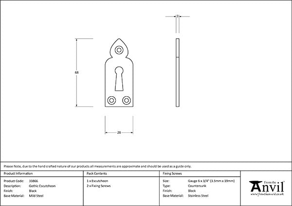 Black Gothic Escutcheon