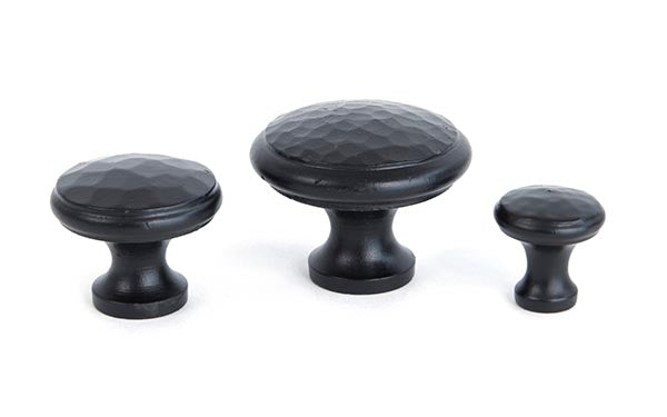 Black Hammered Cabinet Knob - Large