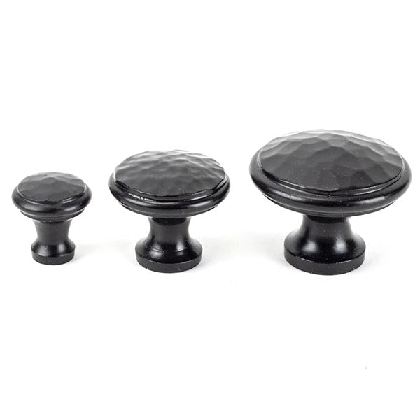 Black Hammered Cabinet Knob - Large