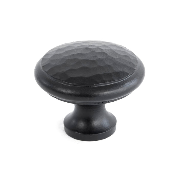 From The Anvil's Black Hammered Cabinet Knob