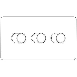 Executive Range Matt White with Polished Chrome Switches & Sockets, EX20 - 3G Multi Location Secondary Dimmer by Heritage Brass By M-Marcus