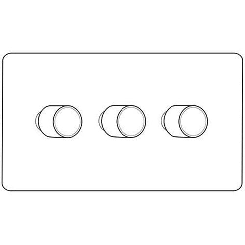 Executive Range Matt White with Polished Chrome Switches & Sockets, EX20 - 3G Multi Location Secondary Dimmer by Heritage Brass By M-Marcus