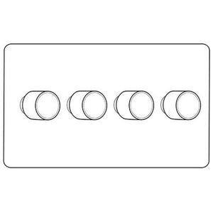 Victorian Polished Brass Switches & Sockets, V - 4 Gang Dimmer 250 watts (Compatible with halogen/ incandescent bulbs) by Heritage Brass By M-Marcus