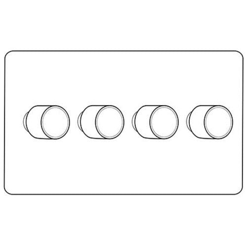 Victorian Polished Brass Switches & Sockets, V - 4 Gang Dimmer 400 watts(Compatible with halogen/ incandescent bulbs) by Heritage Brass By M-Marcus