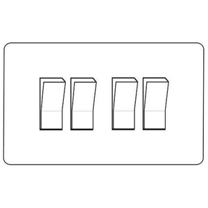 Clarity Perspex Range Clear Perspex (Project Finish) 4 Gang 2-Way Rocker Switch by Heritage Brass By M-Marcus