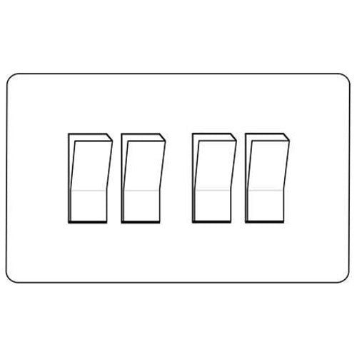 Executive Range Matt White with Polished Chrome Switches & Sockets, EX20 - 4 Gang Rocker Switch by Heritage Brass By M-Marcus