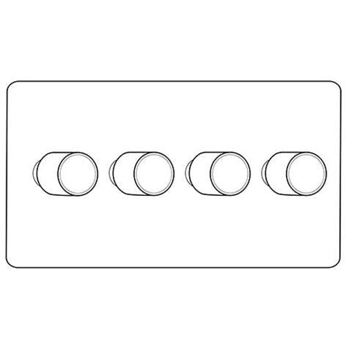 Vintage Range Satin Copper 4 Gang TED Dimmer (Compatible with LED Lamps) by Heritage Brass By M-Marcus