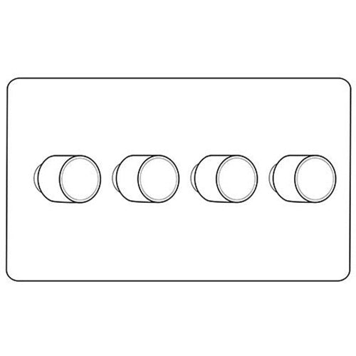 Georgian Elite Range Polished Brass Switches & Sockets, J01 - 4 Gang TED Dimmer (Compatible with LED Lamps) by Heritage Brass By M-Marcus