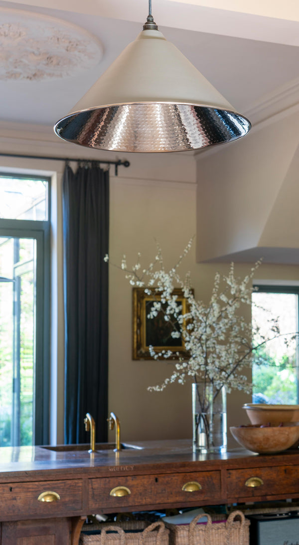 Hammered Nickel Hockley Pendant