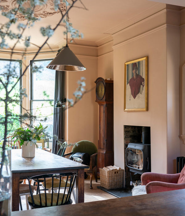 Hammered Nickel Hockley Pendant