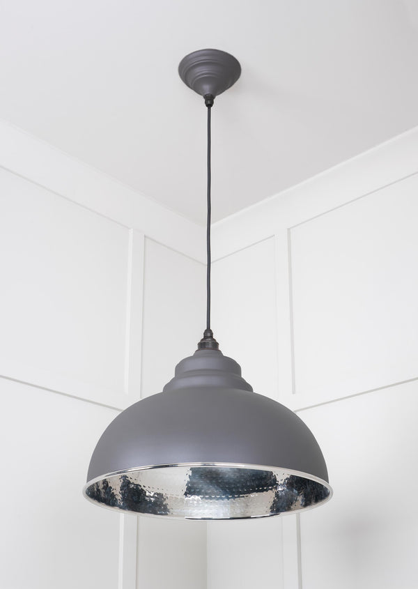 Hammered Nickel Harborne Pendant by From The Anvil
