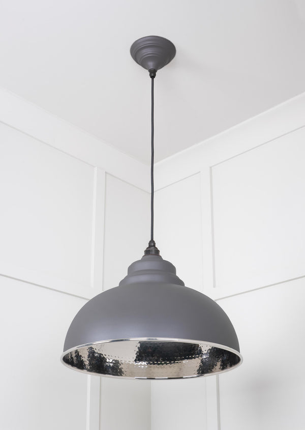 Hammered Nickel Harborne Pendant by From The Anvil