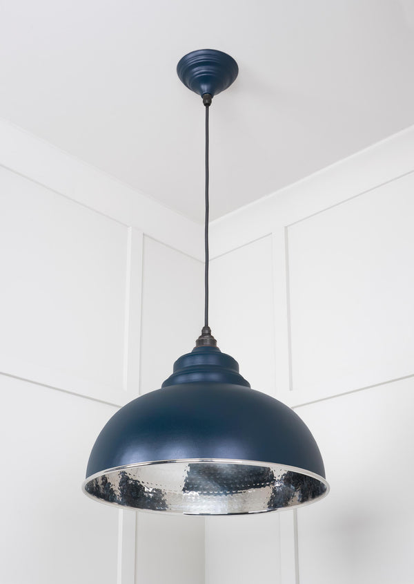 Hammered Nickel Harborne Pendant by From The Anvil