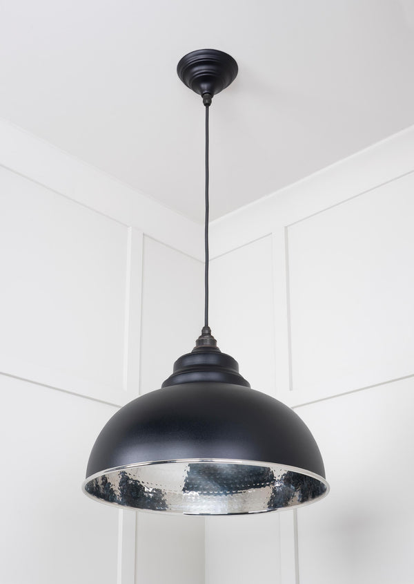 Hammered Nickel Harborne Pendant by From The Anvil