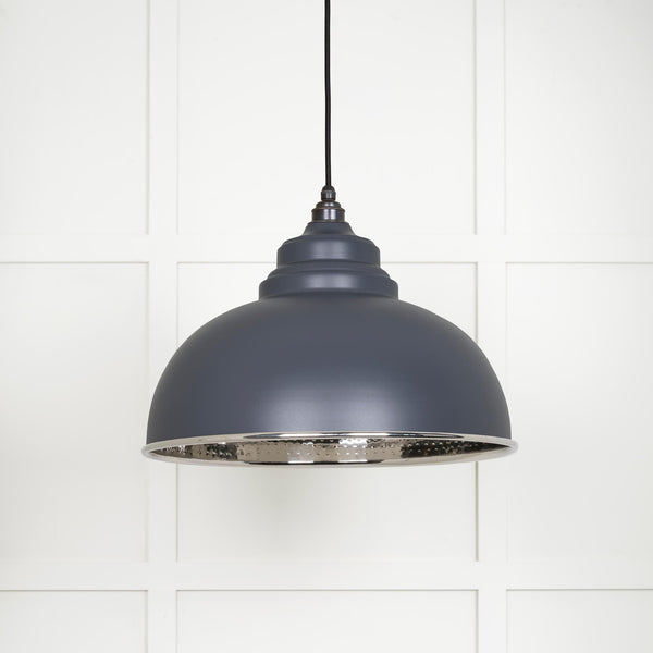 Hammered Nickel Harborne Pendant by From The Anvil