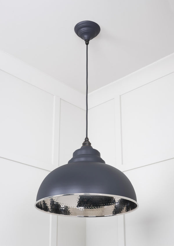 Hammered Nickel Harborne Pendant by From The Anvil