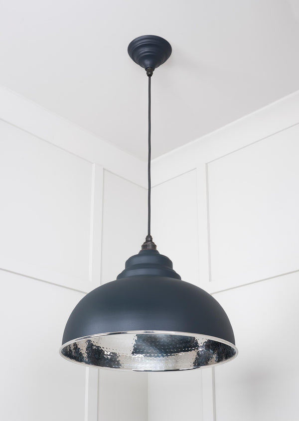 Hammered Nickel Harborne Pendant by From The Anvil