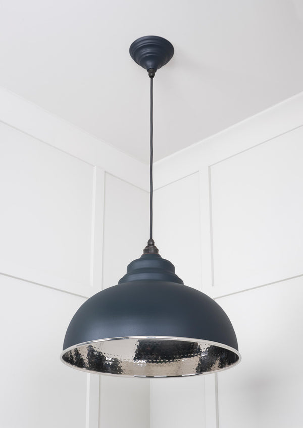 Hammered Nickel Harborne Pendant by From The Anvil