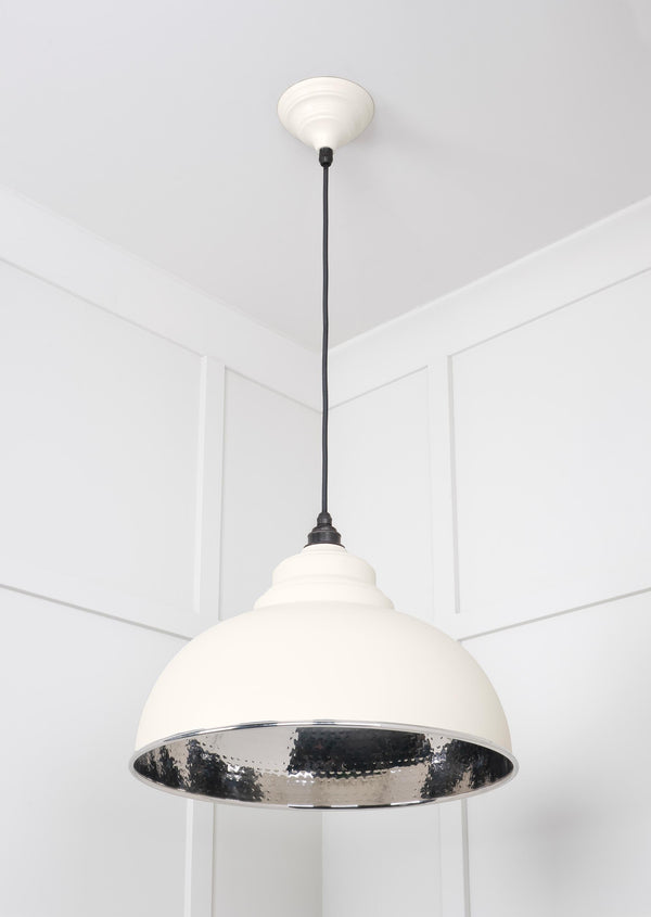 Hammered Nickel Harborne Pendant by From The Anvil