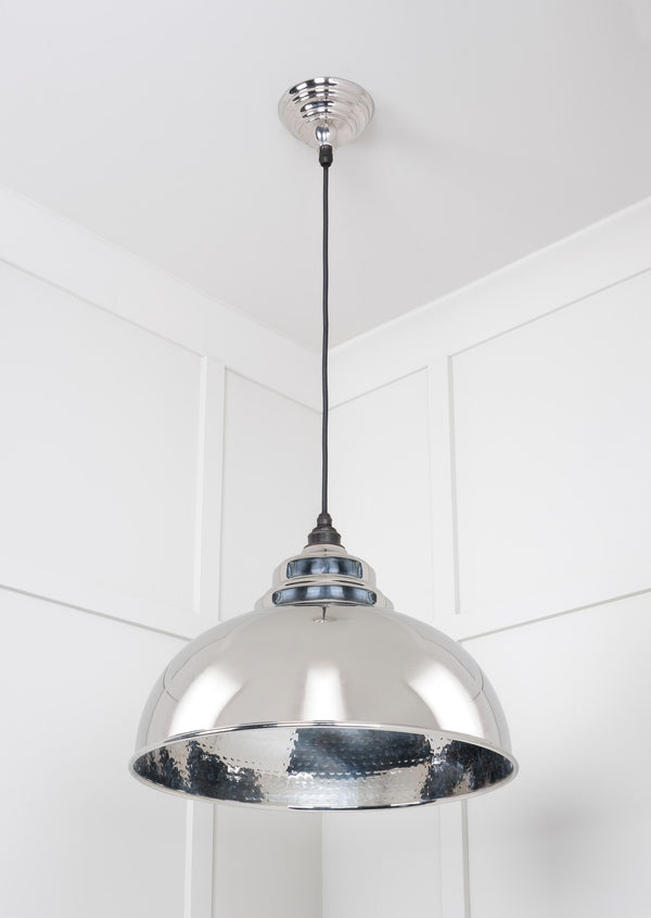 Hammered Nickel Harborne Pendant by From The Anvil