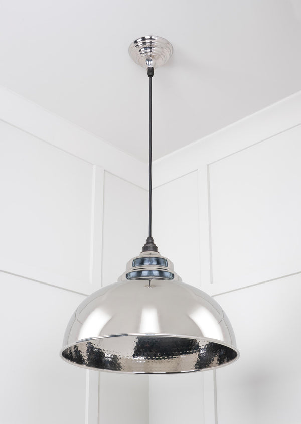 Hammered Nickel Harborne Pendant by From The Anvil