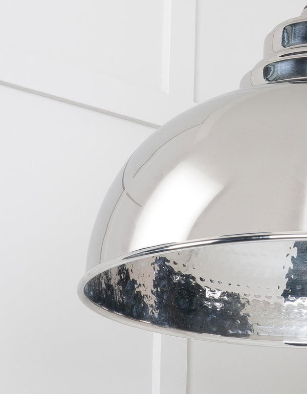 Hammered Nickel Harborne Pendant by From The Anvil