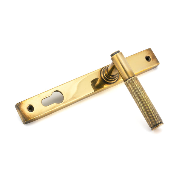Aged Brass Brompton Slimline Lever Espag. Lock Set