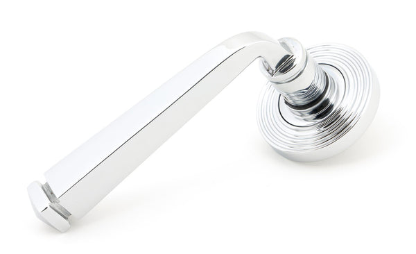 From The Anvil's Polished Chrome Avon Round Lever on Rose Set (Sprung)