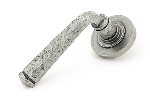 From The Anvil, Avon Round Lever on Rose Set (Plain), Door Handles, Concealed