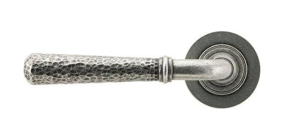 Hammered Newbury Lever on Rose Set (Sprung) by From The Anvil