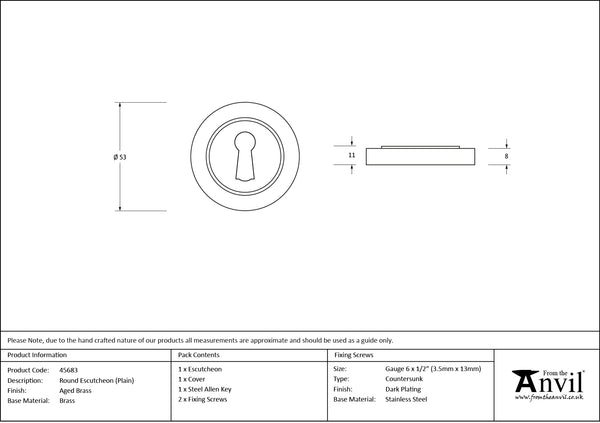 Round Escutcheon by From The Anvil