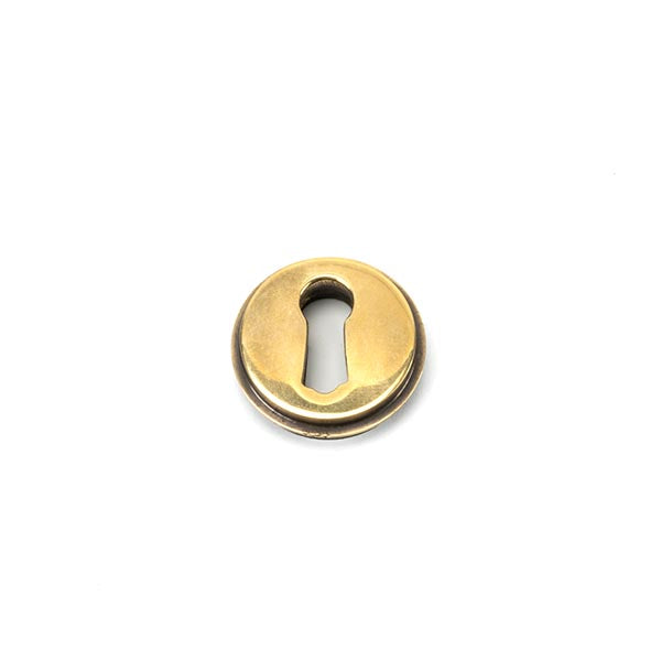 Aged Brass Round Escutcheon (Art Deco)