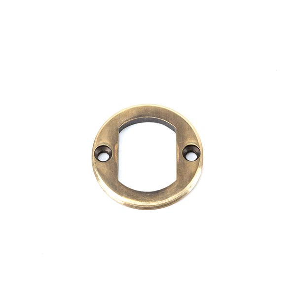 Aged Brass Round Escutcheon (Art Deco)