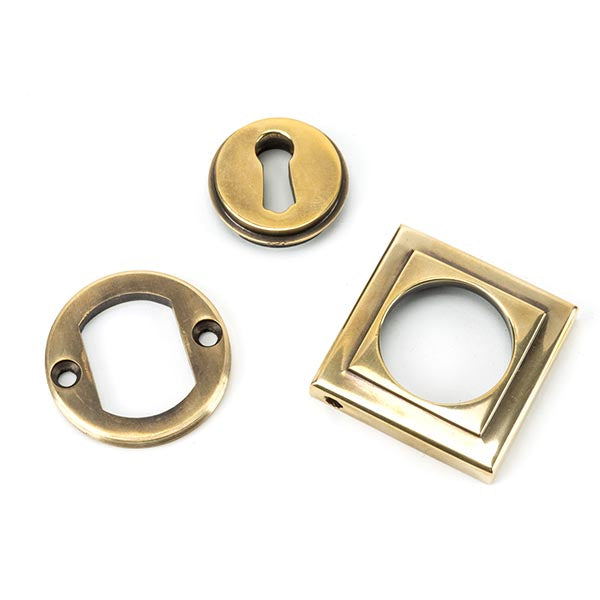 Aged Brass Round Escutcheon (Square)