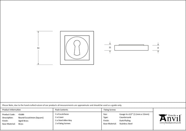 Round Escutcheon by From The Anvil