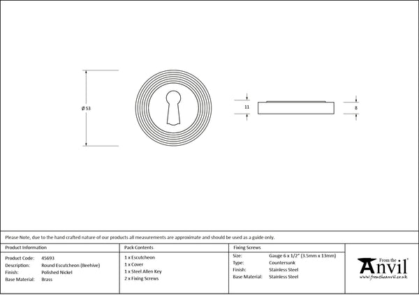 Round Escutcheon by From The Anvil
