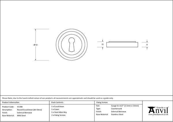 Round Escutcheon by From The Anvil