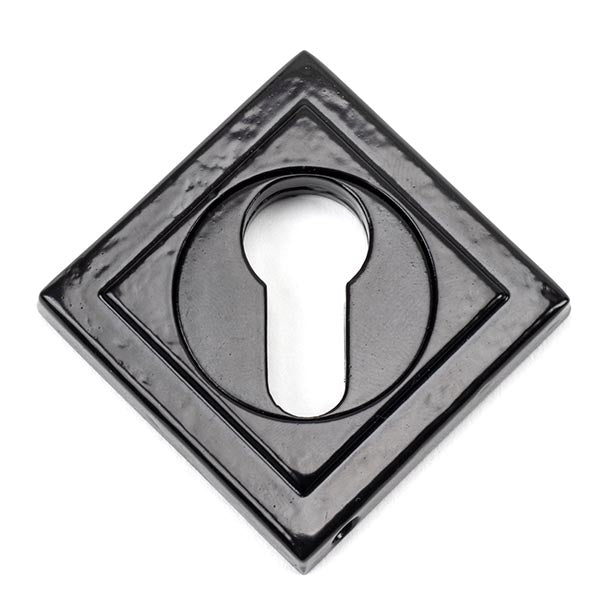 Black Round Euro Escutcheon (Square)