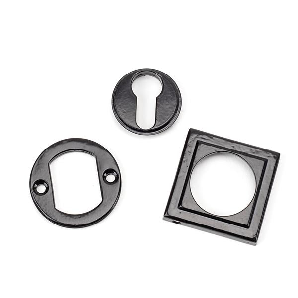 Black Round Euro Escutcheon (Square)