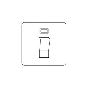 Victorian Elite Range Polished Chrome Switches & Sockets, R02 - 45A DP Cooker Switch with Neon (single plate) by Heritage Brass By M-Marcus