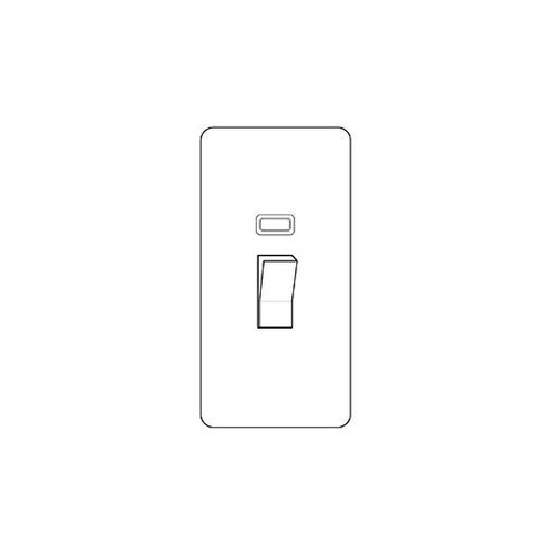 Victorian Elite Range Polished Chrome Switches & Sockets, R02 - 45A DP Cooker Switch with Neon (tall plate) by Heritage Brass By M-Marcus