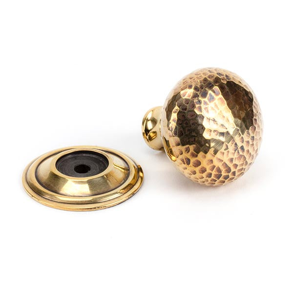 Aged Brass Hammered Mushroom Cabinet Knob 32mm