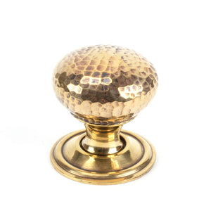 From The Anvil's Aged Brass Hammered Mushroom Cabinet Knob