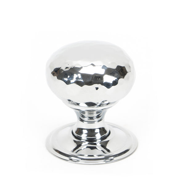 From The Anvil's Polished Chrome Hammered Mushroom Cabinet Knob