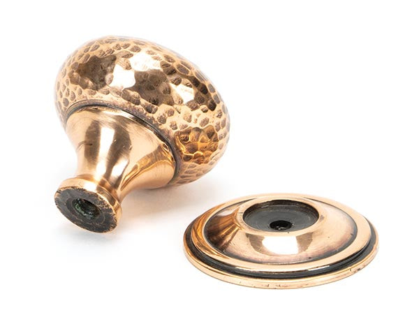 Polished Bronze Hammered Mushroom Cabinet Knob 38mm