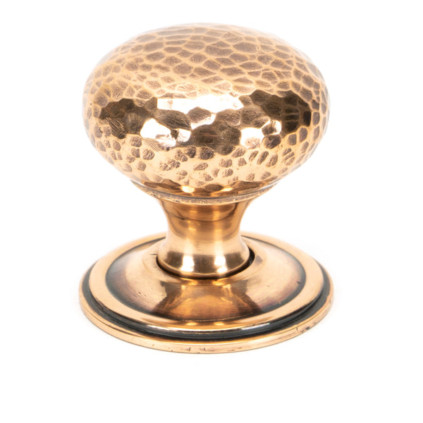 From The Anvil's Polished Bronze Hammered Mushroom Cabinet Knob