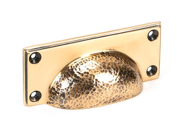 Polished Bronze Hammered Art Deco Drawer Pull