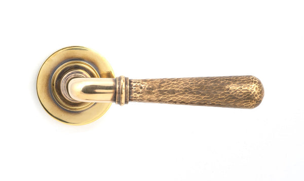 Hammered Newbury Lever on Rose Set (Sprung) by From The Anvil