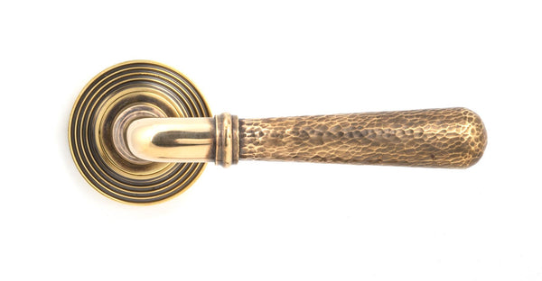 Hammered Newbury Lever on Rose Set (Sprung) by From The Anvil