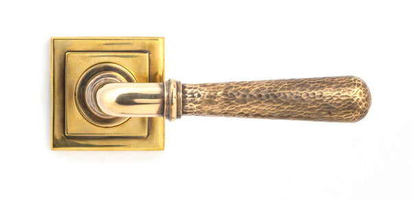 Hammered Newbury Lever on Rose Set (Sprung) by From The Anvil